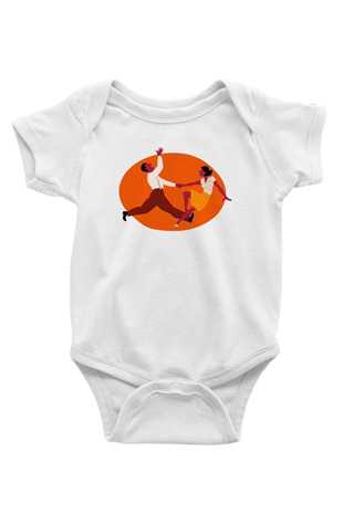 Swing Baskılı Beyaz Unisex Bebek Body - Zıbın