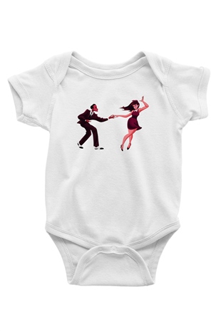 Swing Baskılı Beyaz Unisex Bebek Body - Zıbın