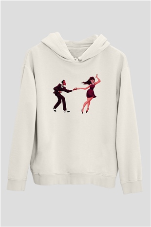 Swing Beyaz Unisex Kapşonlu Sweatshirt