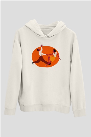 Swing Beyaz Unisex Kapşonlu Sweatshirt