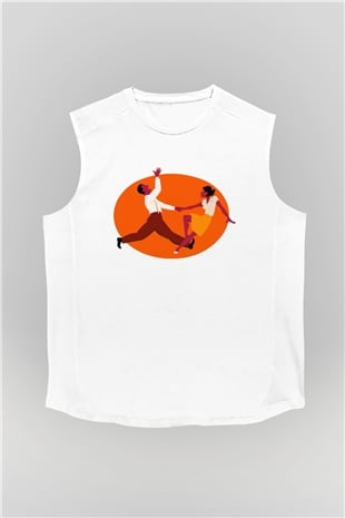 Swing Beyaz Unisex Kolsuz Tişört