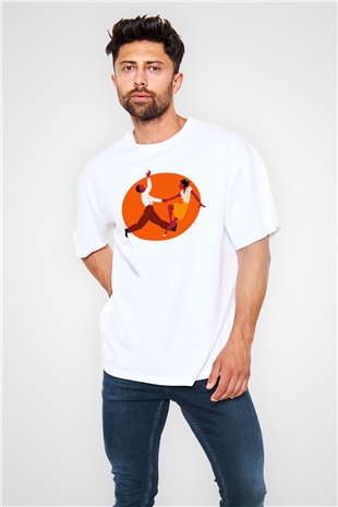 Swing Beyaz Unisex Oversize Tişört T-Shirt