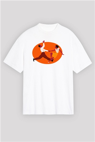 Swing Beyaz Unisex Oversize Tişört T-Shirt