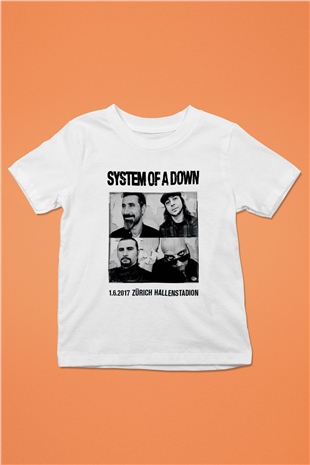 System of a Down Baskılı Beyaz Unisex Çocuk Tişört