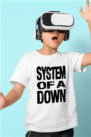 System of a Down Baskılı Beyaz Unisex Çocuk Tişört