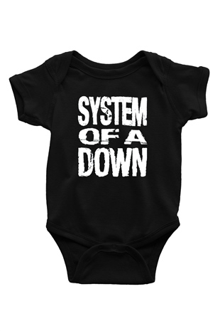 System of a Down Baskılı Siyah Bebek Body - Zıbın