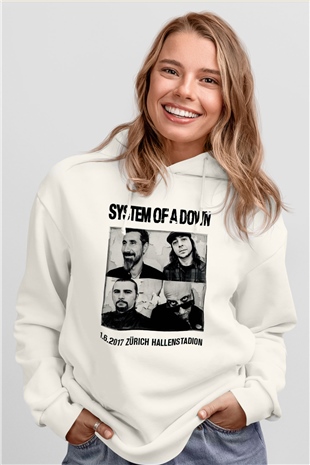 System of a Down Beyaz Unisex Hoodie