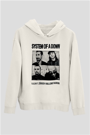 System of a Down Beyaz Unisex Hoodie