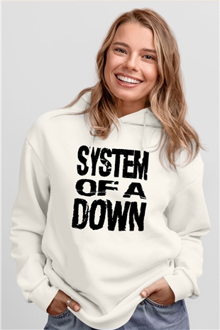 System of a Down Beyaz Unisex Hoodie