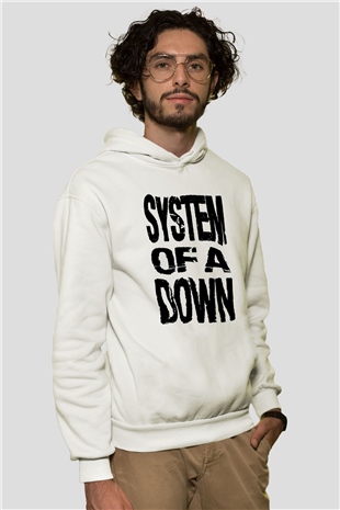 System of a Down Beyaz Unisex Hoodie