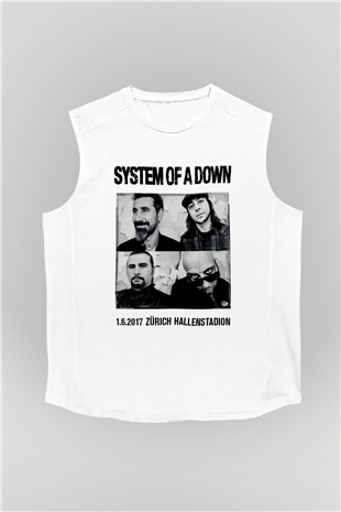System of a Down Beyaz Unisex Kolsuz Tişört