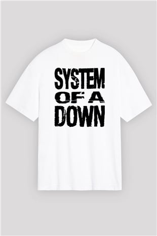 System of a Down Beyaz Unisex Oversize Tişört T-Shirt