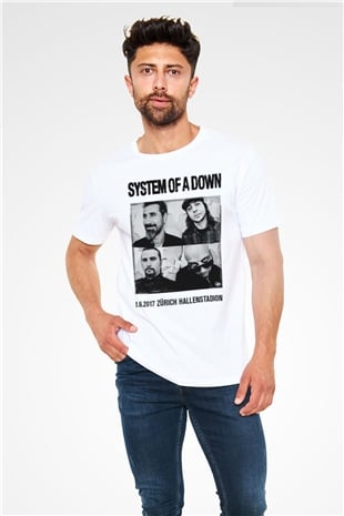 System of a Down Beyaz Unisex Tişört T-Shirt - TişörtFabrikası