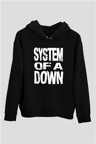System of a Down Siyah Unisex Kapşonlu Sweatshirt