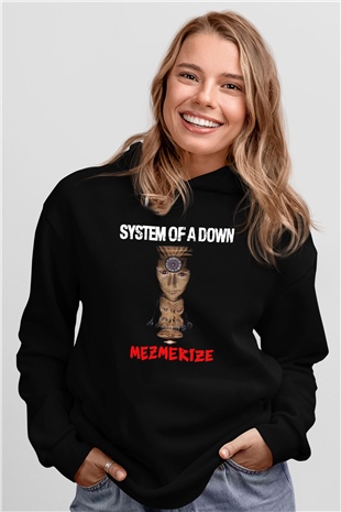 System of a Down Siyah Unisex Kapşonlu Sweatshirt