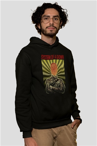 System of a Down Siyah Unisex Kapşonlu Sweatshirt
