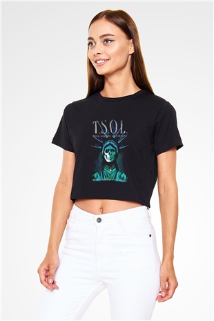 T.S.O.L. Siyah Crop Top Tişört