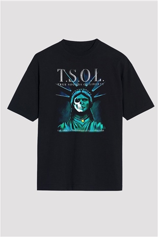 T.S.O.L. Siyah Unisex Oversize Tişört T-Shirt
