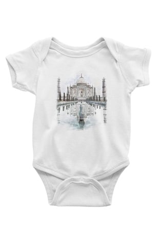 Tac Mahal Beyaz Bebek Body - Zıbın