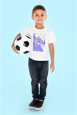 Tac Mahal Beyaz Unisex Çocuk Tişört