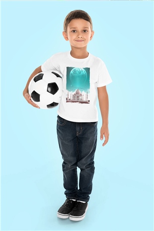 Tac Mahal Beyaz Unisex Çocuk Tişört