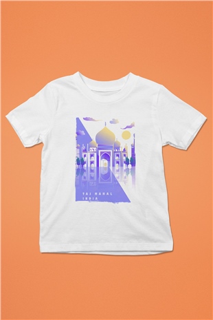 Tac Mahal Beyaz Unisex Çocuk Tişört