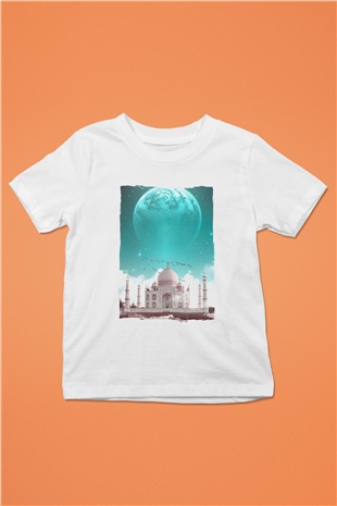 Tac Mahal Beyaz Unisex Çocuk Tişört