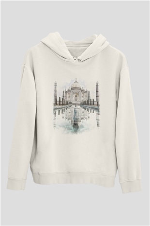 Tac Mahal Beyaz Unisex Hoodie