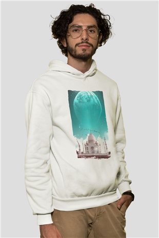 Tac Mahal Beyaz Unisex Hoodie