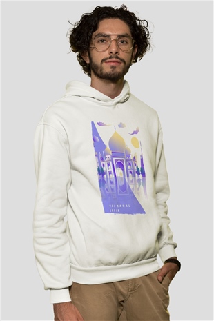 Tac Mahal Beyaz Unisex Hoodie