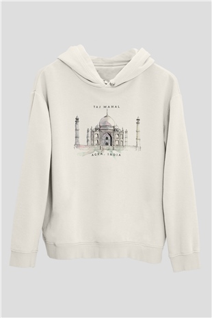 Tac Mahal Beyaz Unisex Hoodie