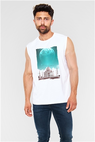 Tac Mahal Beyaz Unisex Kolsuz Tişört