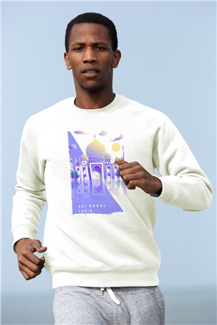 Tac Mahal Beyaz Unisex Sweatshirt