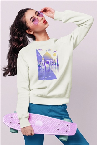 Tac Mahal Beyaz Unisex Sweatshirt
