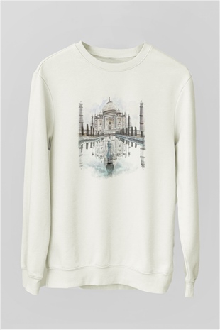 Tac Mahal Beyaz Unisex Sweatshirt