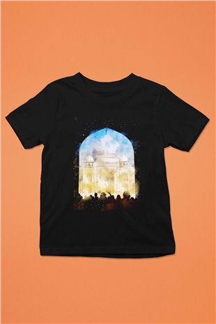Tac Mahal Siyah Unisex Çocuk Tişört