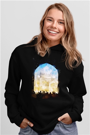 Tac Mahal Siyah Unisex Hoodie