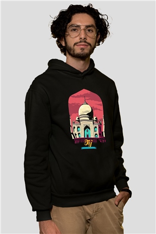 Tac Mahal Siyah Unisex Hoodie