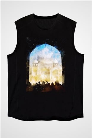Tac Mahal Siyah Unisex Kolsuz Tişört