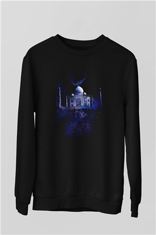 Tac Mahal Siyah Unisex Sweatshirt