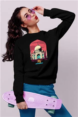 Tac Mahal Siyah Unisex Sweatshirt