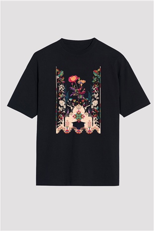 Tac Mahal Siyah Oversize Tişört Oversize T-shirt - TişörtFabrikası