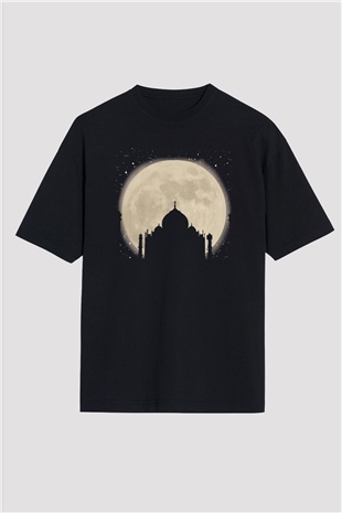 Tac Mahal Siyah Oversize Tişört Oversize T-shirt - TişörtFabrikası