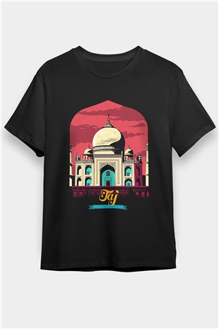 Tac Mahal Siyah Unisex Tişört T-Shirt - TişörtFabrikası