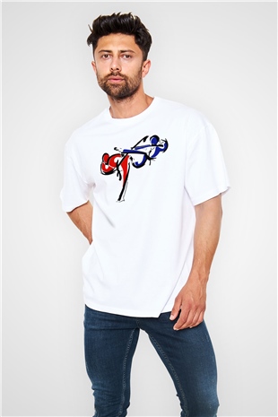Taekwondo Beyaz Unisex Oversize Tişört T-Shirt