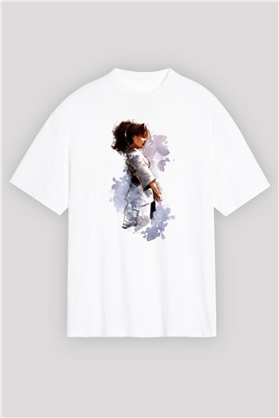 Taekwondo Beyaz Unisex Oversize Tişört T-Shirt