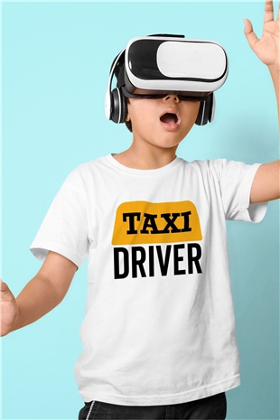 Taksici Beyaz Unisex Çocuk Tişört