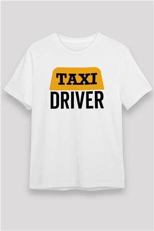 Taksici Beyaz Unisex Tişört T-Shirt - TişörtFabrikası