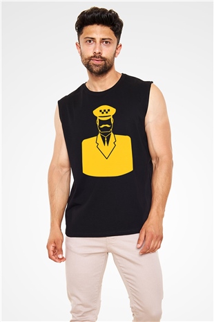 Taksici Siyah Unisex Kolsuz Tişört