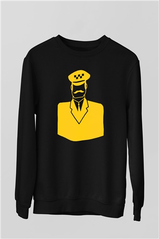 Taksici Siyah Unisex Sweatshirt